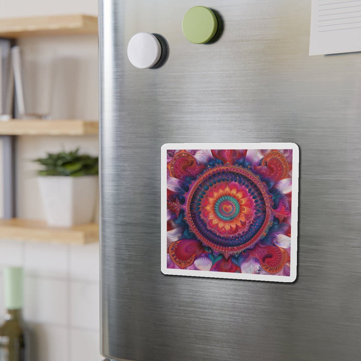 Vibrant Spiral Mandala - Die-cut Magnet - Home Decor - g(0D·IO) - 6 × 6" - Die-Cut - 1 pc