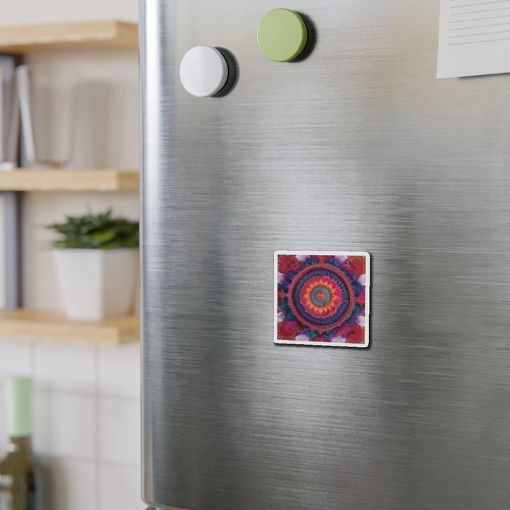 Vibrant Spiral Mandala - Die-cut Magnet - Home Decor - g(0D·IO) - 6 × 6" - Die-Cut - 1 pc