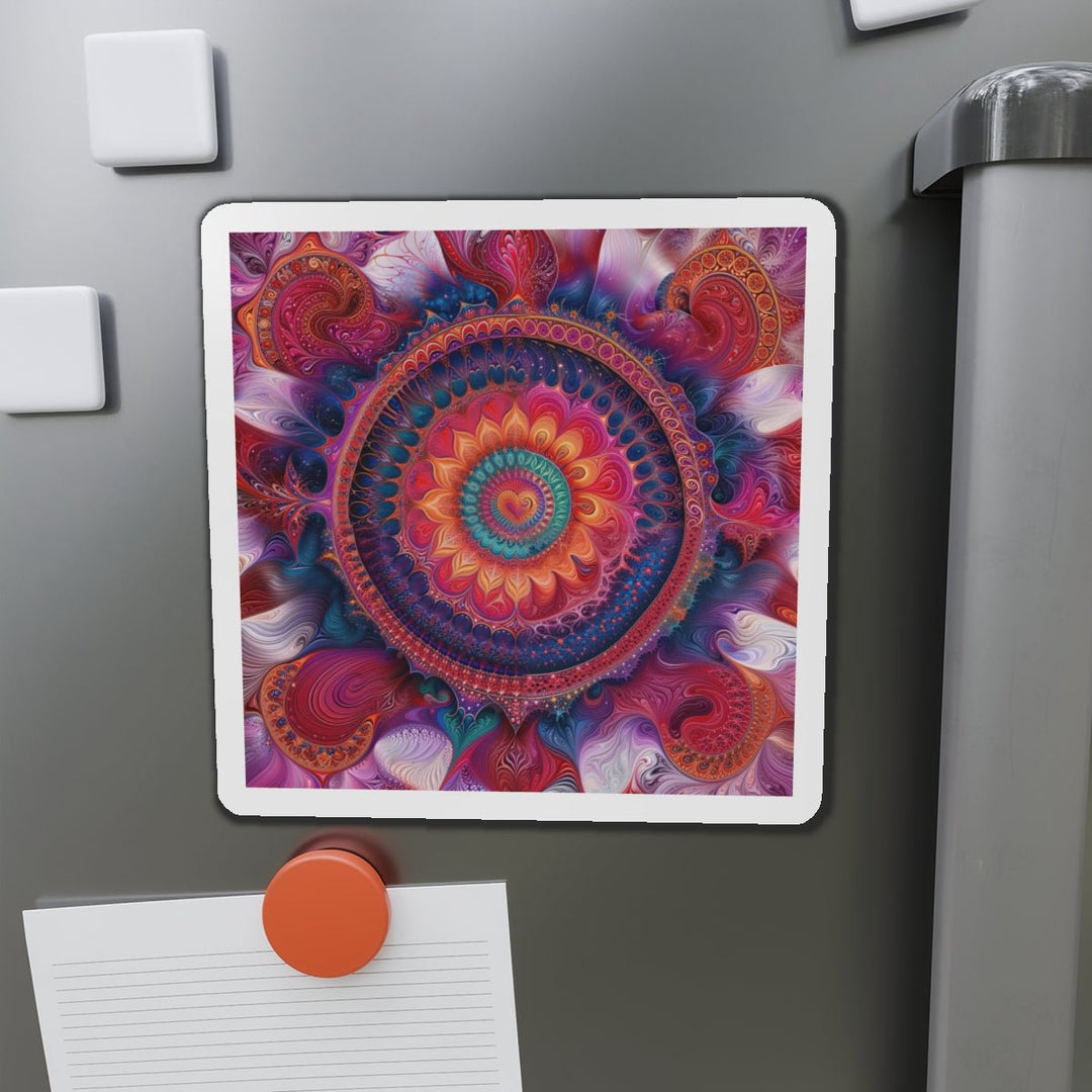 Vibrant Spiral Mandala - Die-cut Magnet - Home Decor - g(0D·IO) - 6 × 6" - Die-Cut - 1 pc
