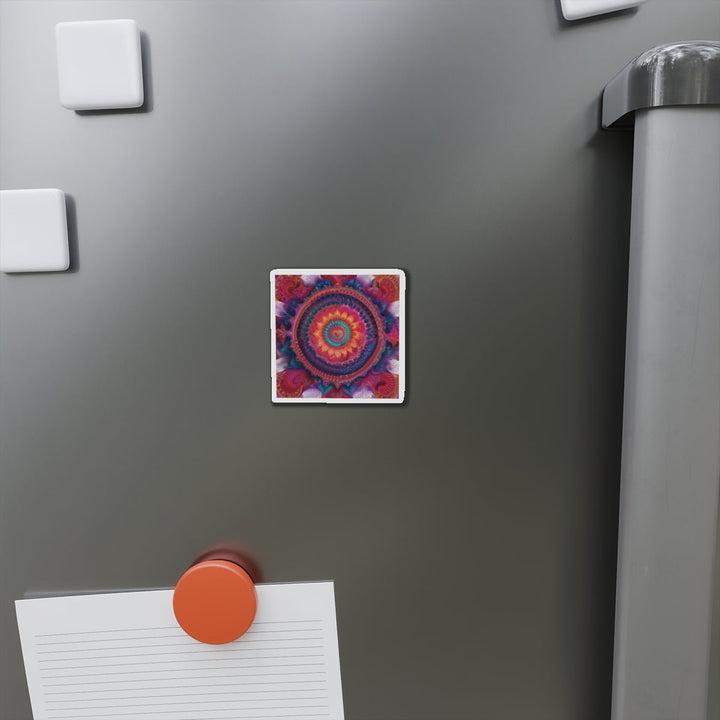Vibrant Spiral Mandala - Die-cut Magnet - Home Decor - g(0D·IO) - 6 × 6" - Die-Cut - 1 pc
