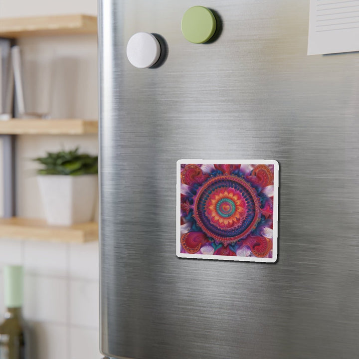 Vibrant Spiral Mandala - Die-cut Magnet - Home Decor - g(0D·IO) - 6 × 6" - Die-Cut - 1 pc