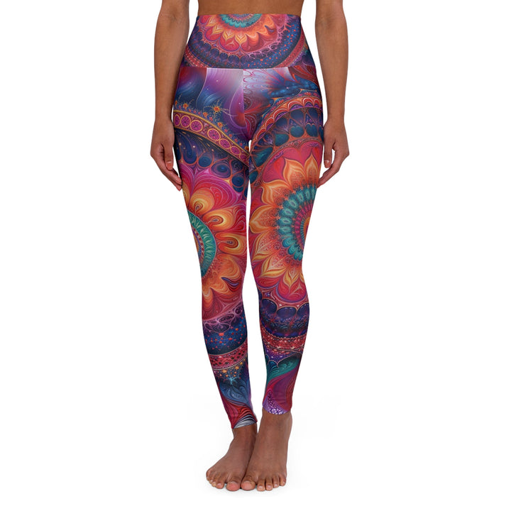 Vibrant Spiral Mandala - High Waisted AOP Yoga Leggings - All Over Prints - g(0D·IO) - XS - -