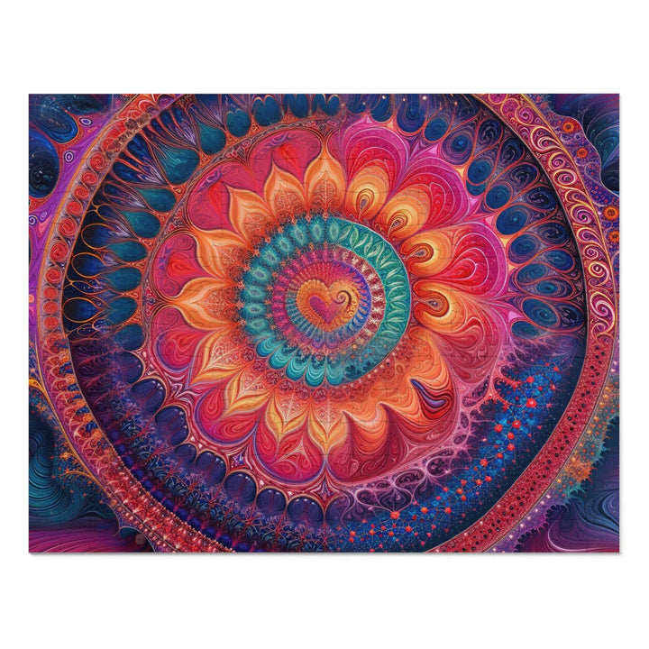 Vibrant Spiral Mandala - Jigsaw Puzzle (100, 252, 500, 1000 pieces) - Puzzle - g(0D·IO) - 14" × 11" (252 pcs) - -