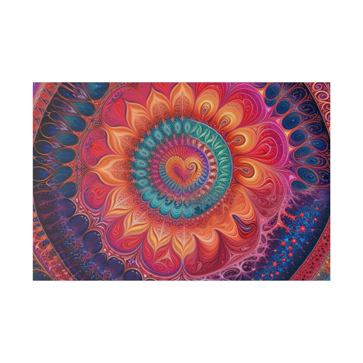 Vibrant Spiral Mandala - Matte Canvas - Canvas - g(0D·IO) - 48″ x 32″ (Horizontal) - 0.75'' -