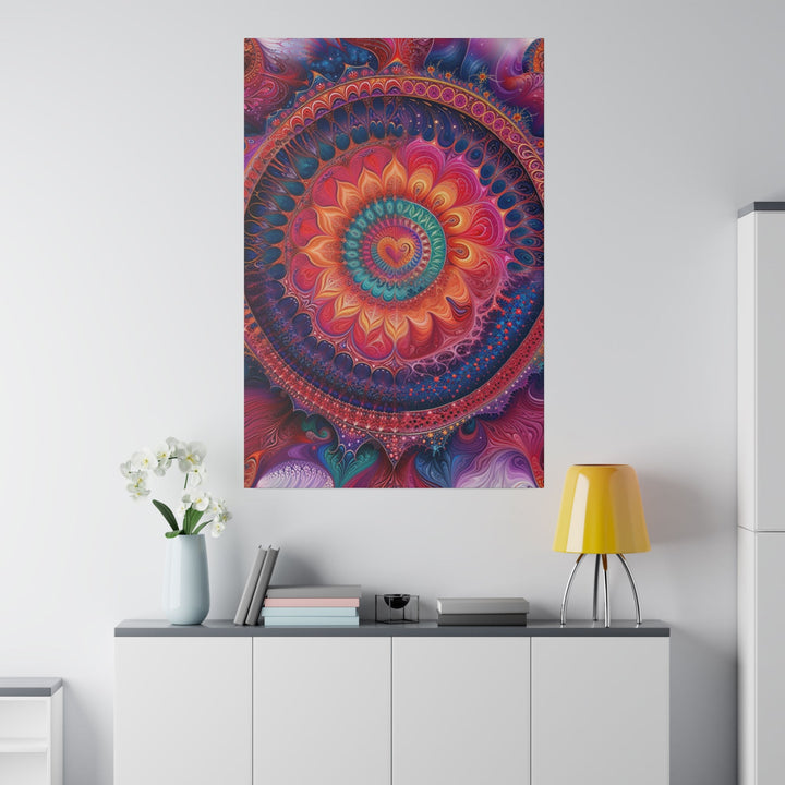 Vibrant Spiral Mandala - Matte Canvas - Canvas - g(0D·IO) - 32" x 32" (Square) - 0.75'' -