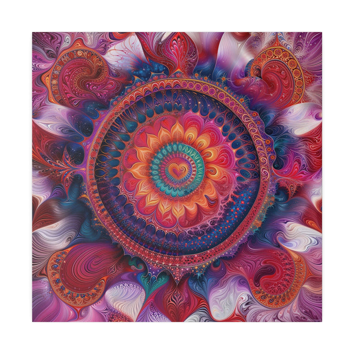 Vibrant Spiral Mandala - Matte Canvas - Canvas - g(0D·IO) - 32" x 32" (Square) - 0.75'' -