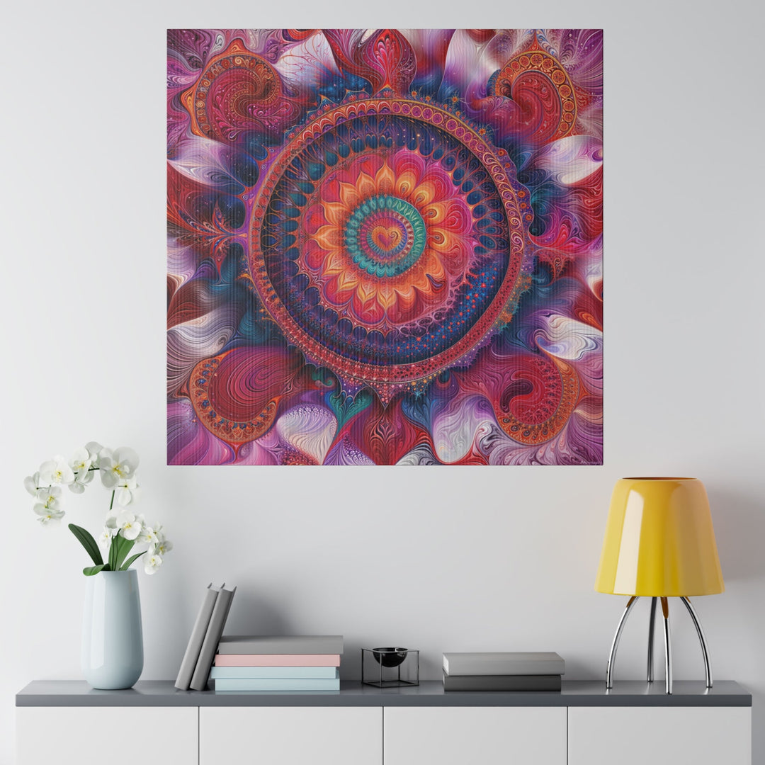 Vibrant Spiral Mandala - Matte Canvas - Canvas - g(0D·IO) - 32" x 32" (Square) - 0.75'' -