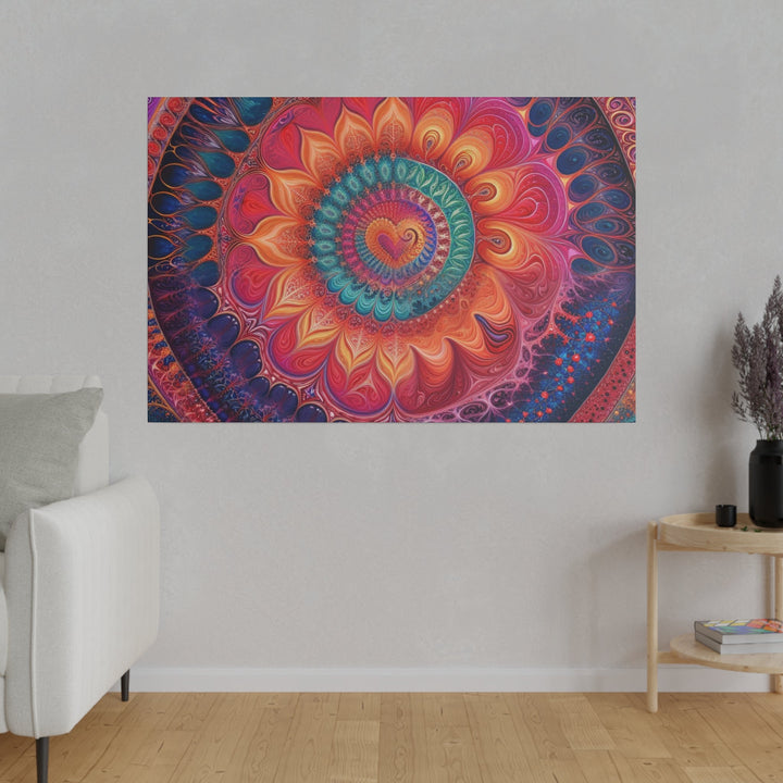 Vibrant Spiral Mandala - Matte Canvas - Canvas - g(0D·IO) - 32" x 32" (Square) - 0.75'' -