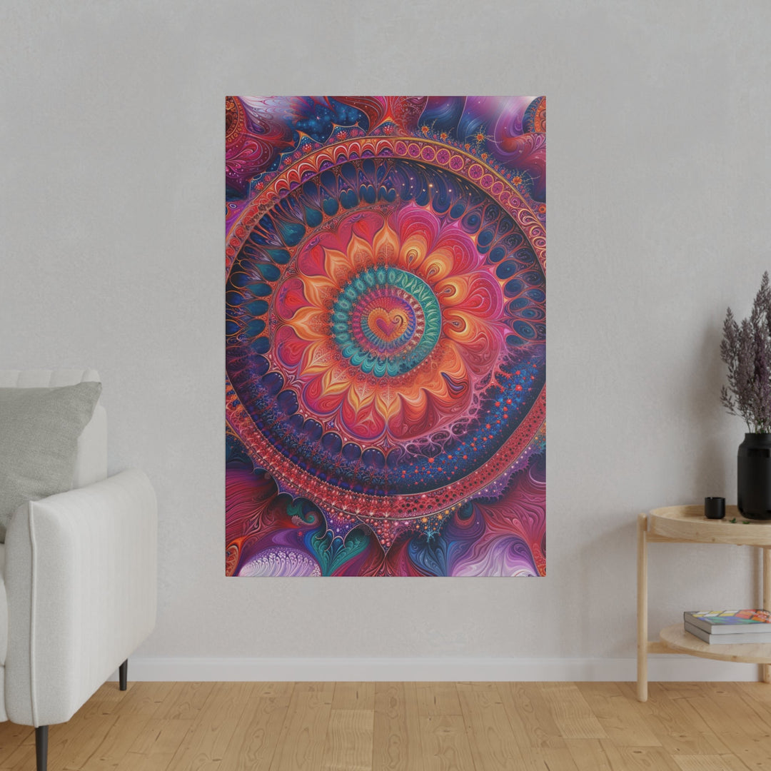 Vibrant Spiral Mandala - Matte Canvas - Canvas - g(0D·IO) - 32" x 32" (Square) - 0.75'' -