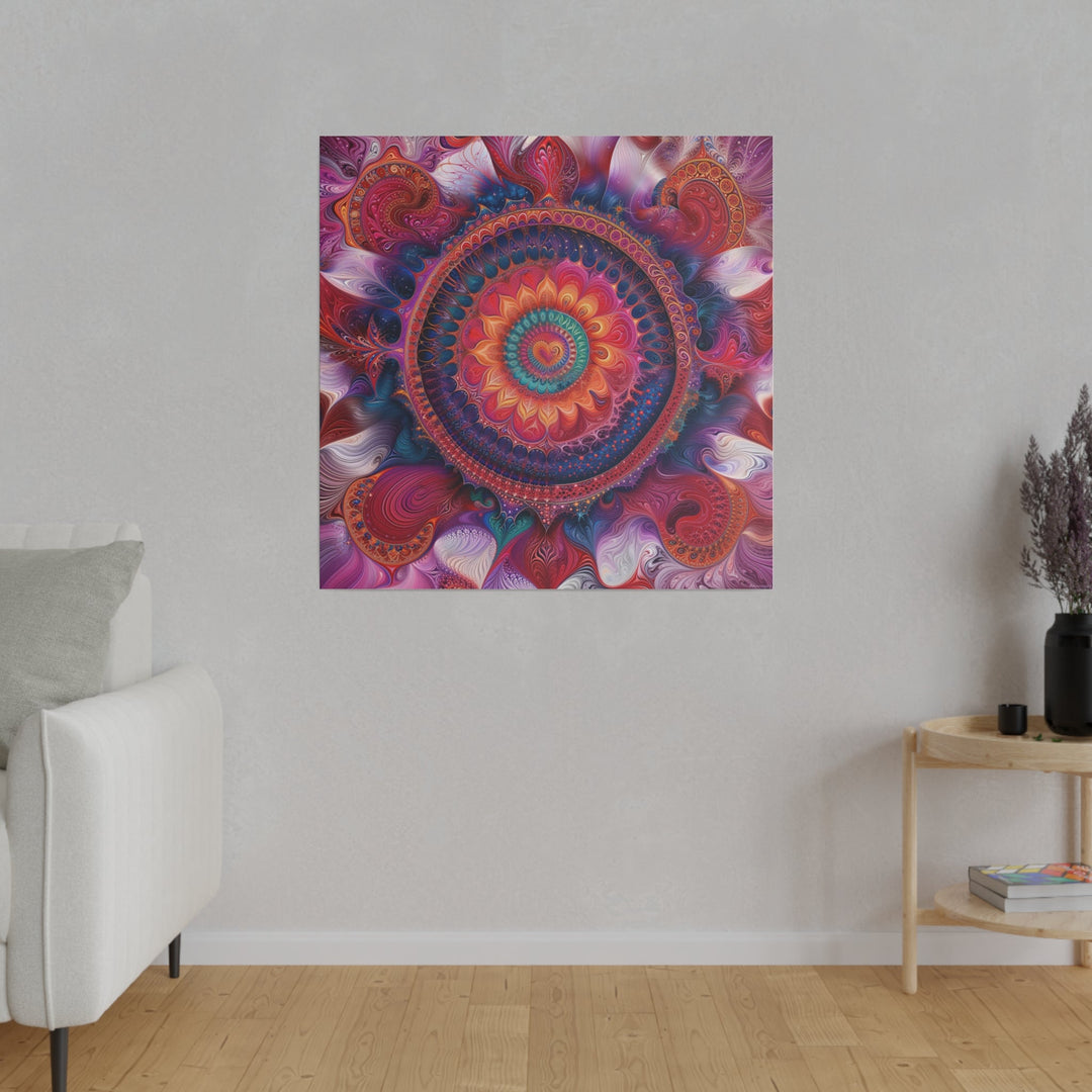 Vibrant Spiral Mandala - Matte Canvas - Canvas - g(0D·IO) - 32" x 32" (Square) - 0.75'' -