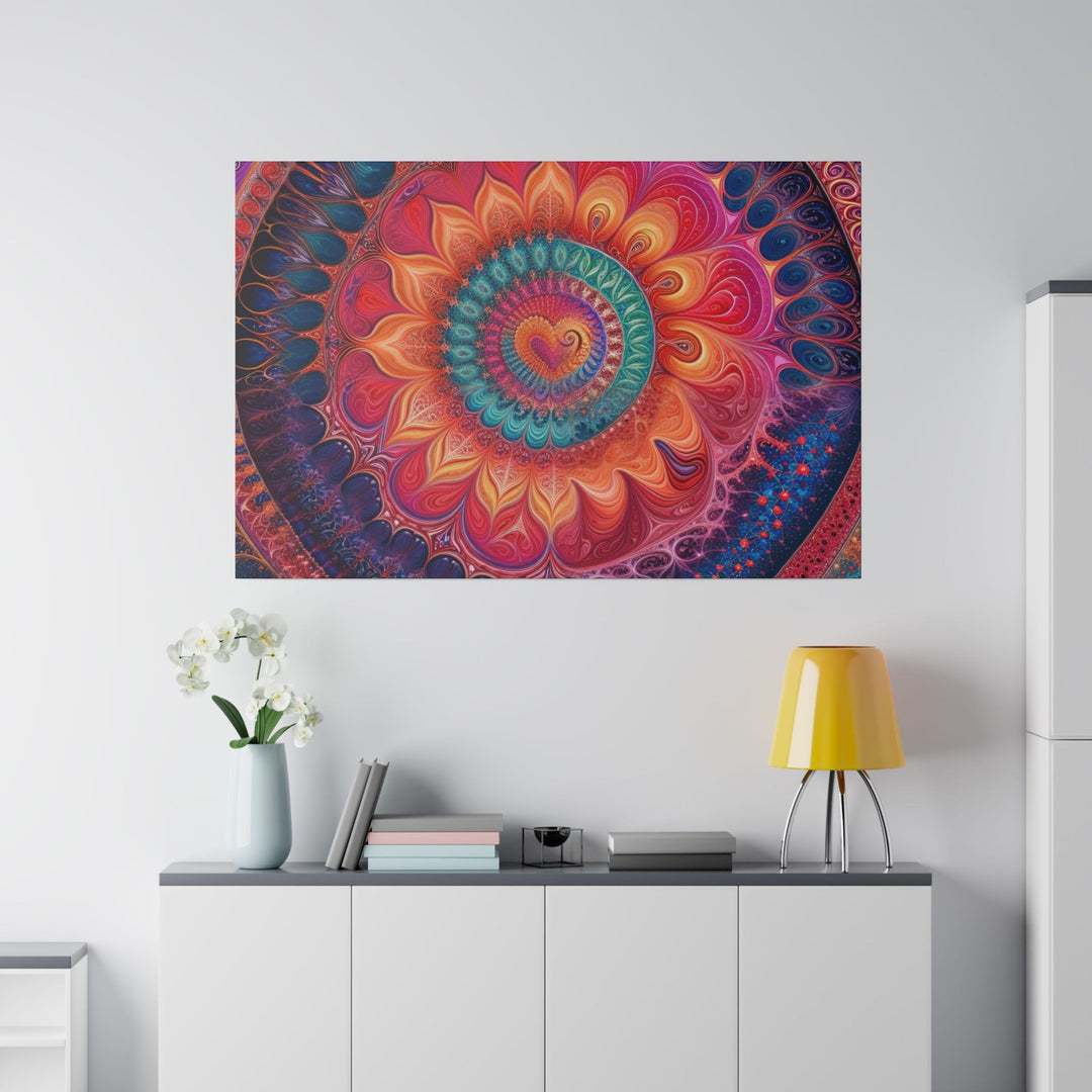 Vibrant Spiral Mandala - Matte Canvas - Canvas - g(0D·IO) - 32" x 32" (Square) - 0.75'' -