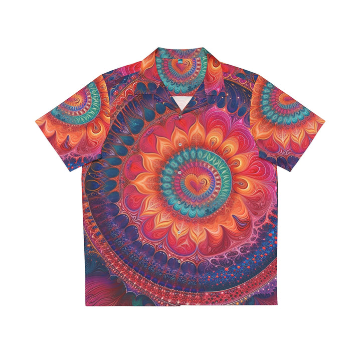 Vibrant Spiral Mandala - Men's Hawaiian Shirt - All Over Prints - g(0D·IO) - S - White -