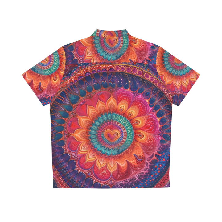 Vibrant Spiral Mandala - Men's Hawaiian Shirt - All Over Prints - g(0D·IO) - S - Black -