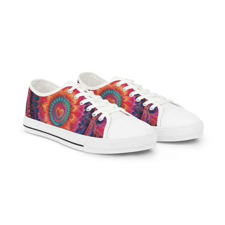 Vibrant Spiral Mandala - Men's Lowtop Sneakers - Shoes - g(0D·IO) - US 5 - White sole -