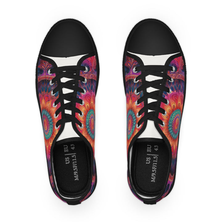 Vibrant Spiral Mandala - Men's Lowtop Sneakers - Shoes - g(0D·IO) - US 5 - Black sole -