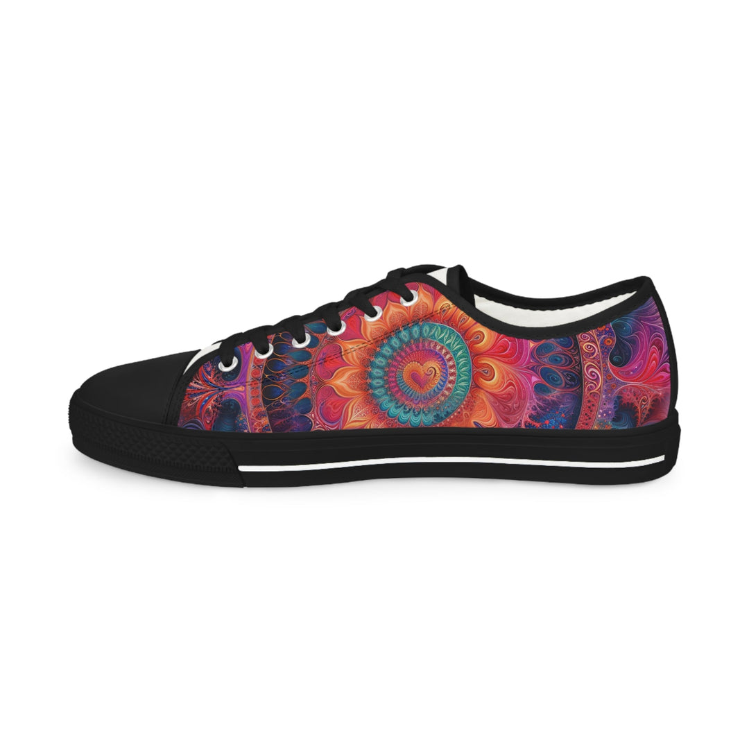 Vibrant Spiral Mandala - Men's Lowtop Sneakers - Shoes - g(0D·IO) - US 5 - Black sole -