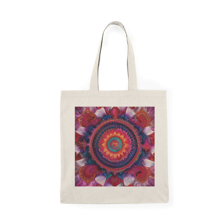 Vibrant Spiral Mandala - Natural Tote Bag - Bags - g(0D·IO) - 15" x 16" - Natural -