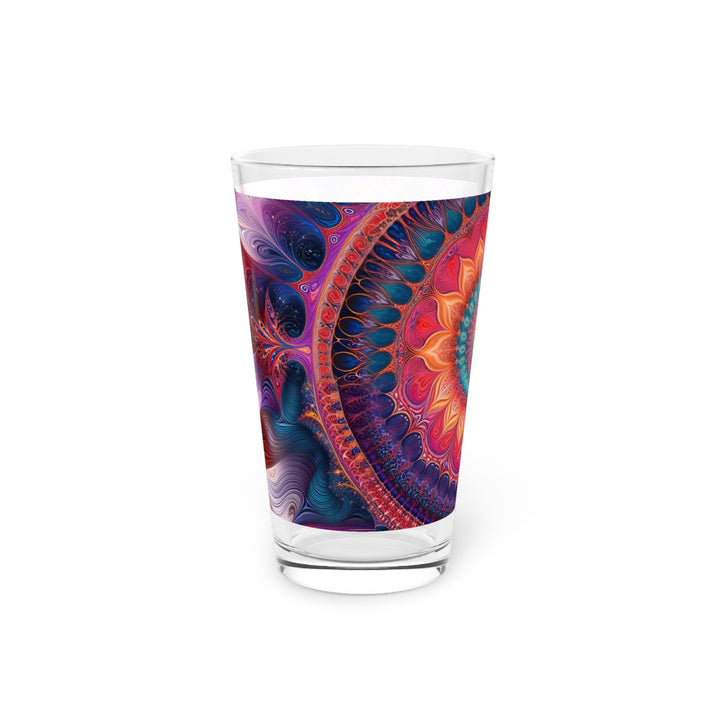 Vibrant Spiral Mandala - Pint Glass - Mug - g(0D·IO) - 16oz - -