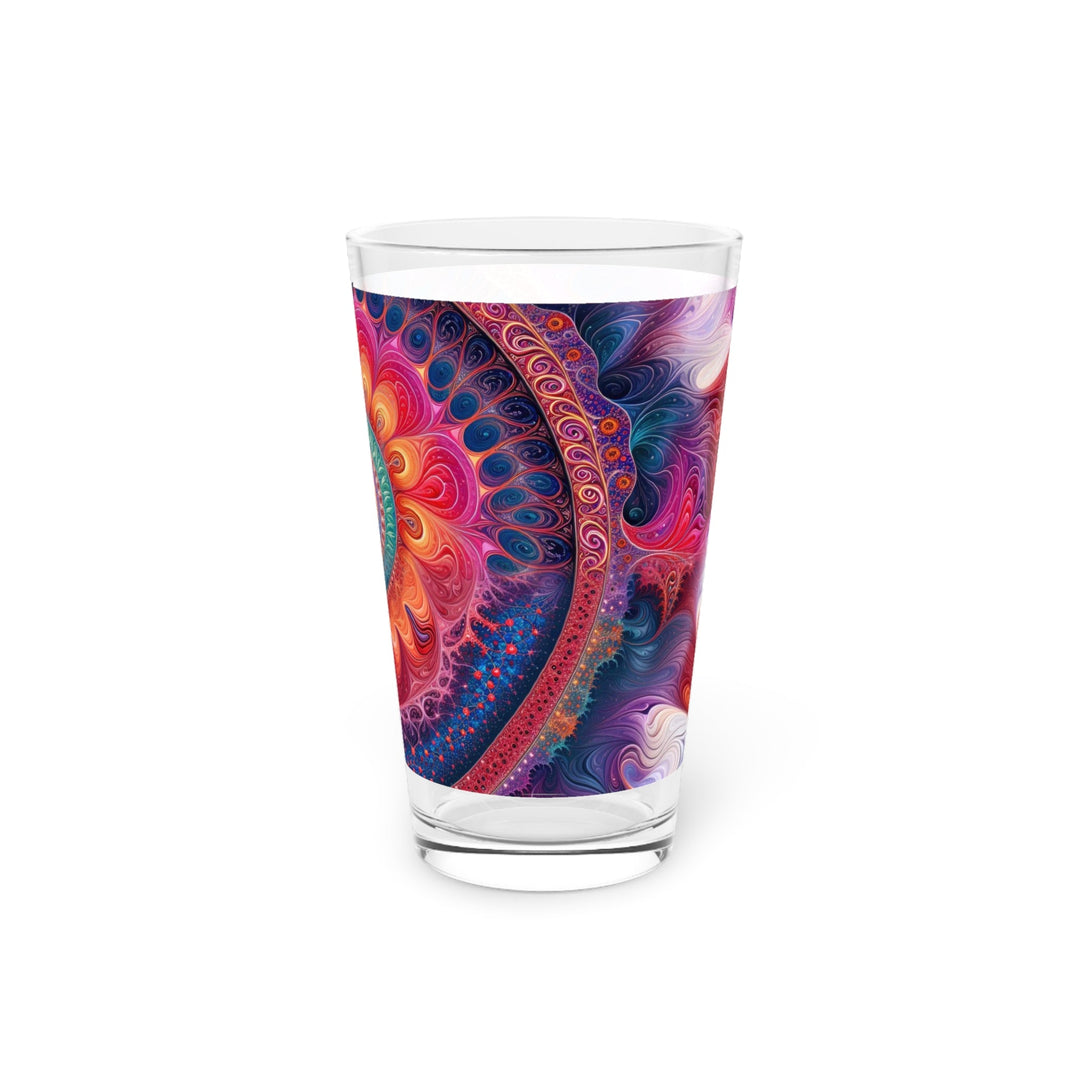 Vibrant Spiral Mandala - Pint Glass - Mug - g(0D·IO) - 16oz - -