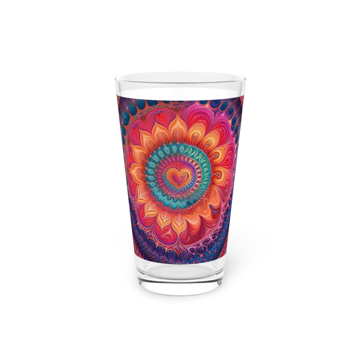 Vibrant Spiral Mandala - Pint Glass - Mug - g(0D·IO) - 16oz - -