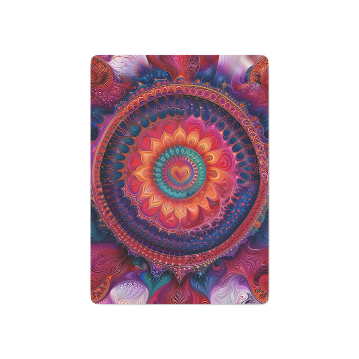 Vibrant Spiral Mandala - Poker Cards - Paper products - g(0D·IO) - 2.47" x 3.47" - White - Semi Glossy