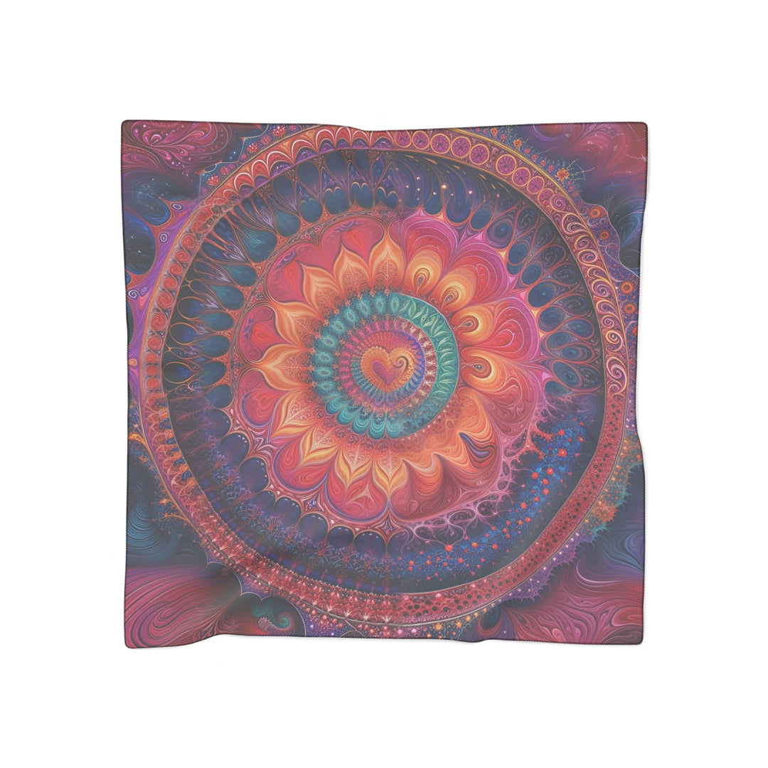 Vibrant Spiral Mandala - Poly Scarf - Accessories - g(0D·IO) - Poly voile - 50" × 50" -