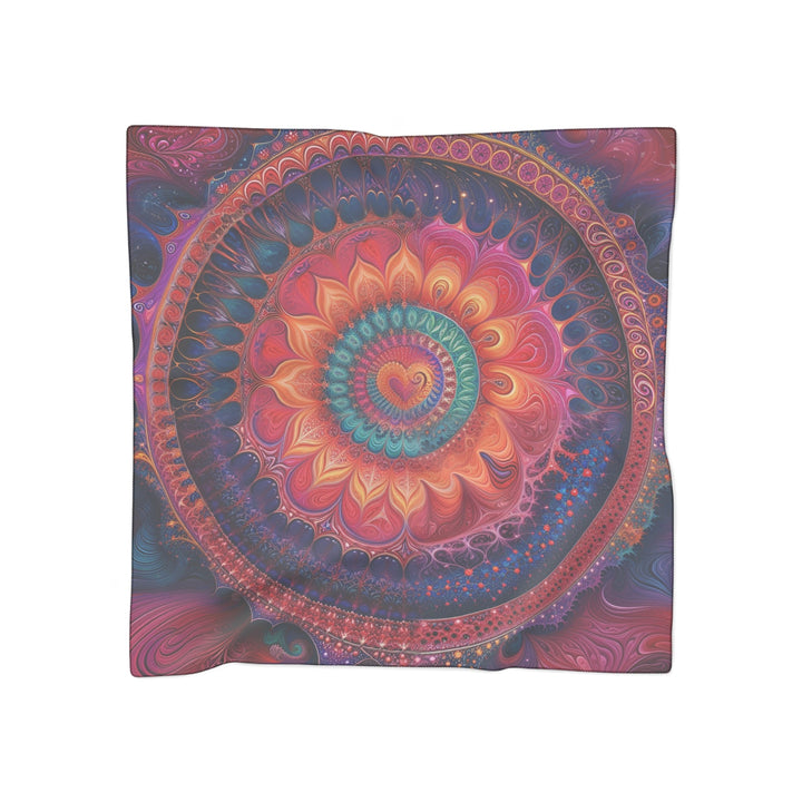 Vibrant Spiral Mandala - Poly Scarf - Accessories - g(0D·IO) - Poly voile - 50" × 50" -