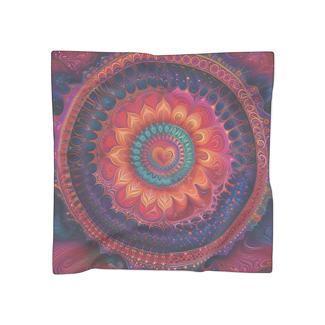 Vibrant Spiral Mandala - Poly Scarf - Accessories - g(0D·IO) - Poly voile - 25" × 25" -