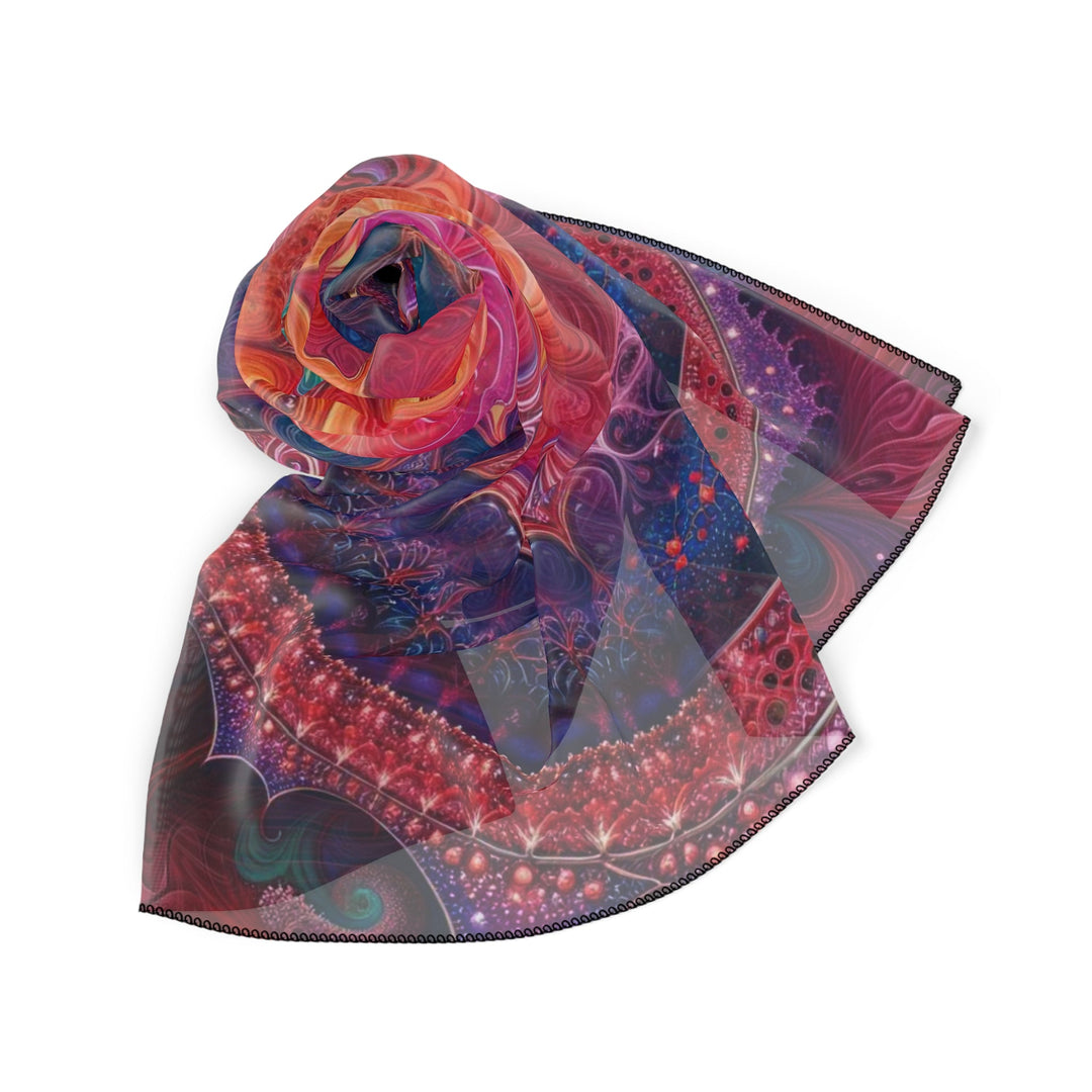 Vibrant Spiral Mandala - Poly Scarf - Accessories - g(0D·IO) - Poly chiffon - 50" × 50" -