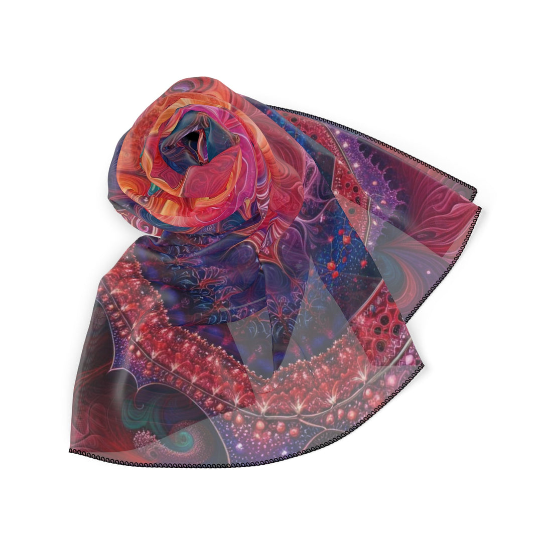 Vibrant Spiral Mandala - Poly Scarf - Accessories - g(0D·IO) - Poly chiffon - 50" × 50" -