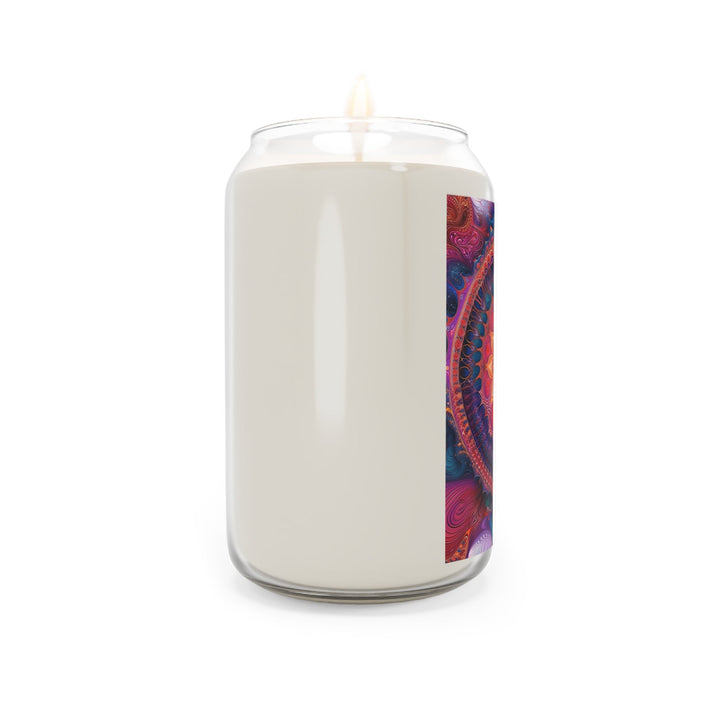 Vibrant Spiral Mandala - Scented Candle - Home Decor - g(0D·IO) - Vanilla Bean - 13.75oz -