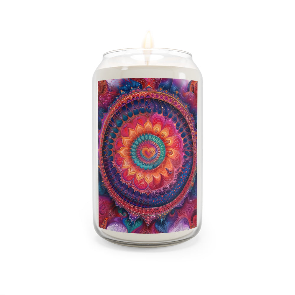 Vibrant Spiral Mandala - Scented Candle - Home Decor - g(0D·IO) - Sea Breeze - 13.75oz -