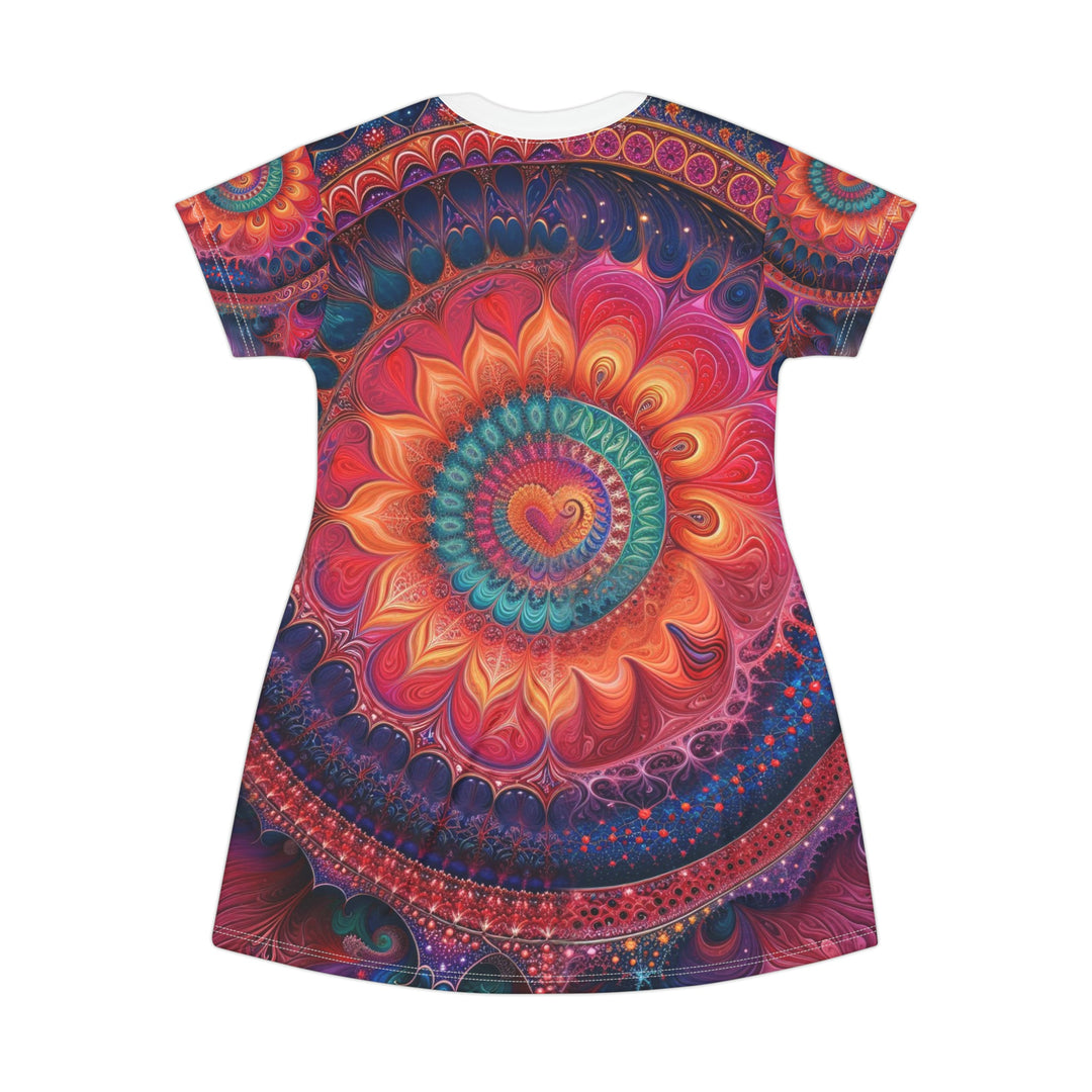 Vibrant Spiral Mandala - T-Shirt Dress - All Over Prints - g(0D·IO) - XS - -