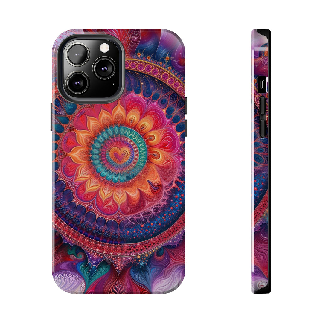 Vibrant Spiral Mandala - Tough Phone Case - Phone Case - g(0D·IO) - iPhone 13 Pro Max - -