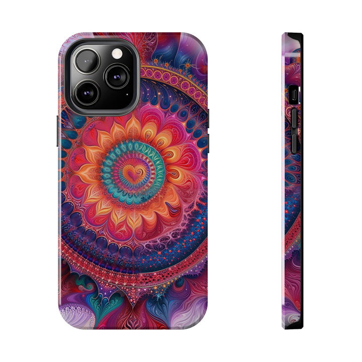 Vibrant Spiral Mandala - Tough Phone Case - Phone Case - g(0D·IO) - iPhone 13 Pro Max - -