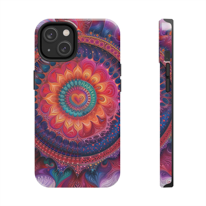 Vibrant Spiral Mandala - Tough Phone Case - Phone Case - g(0D·IO) - iPhone 14 - -