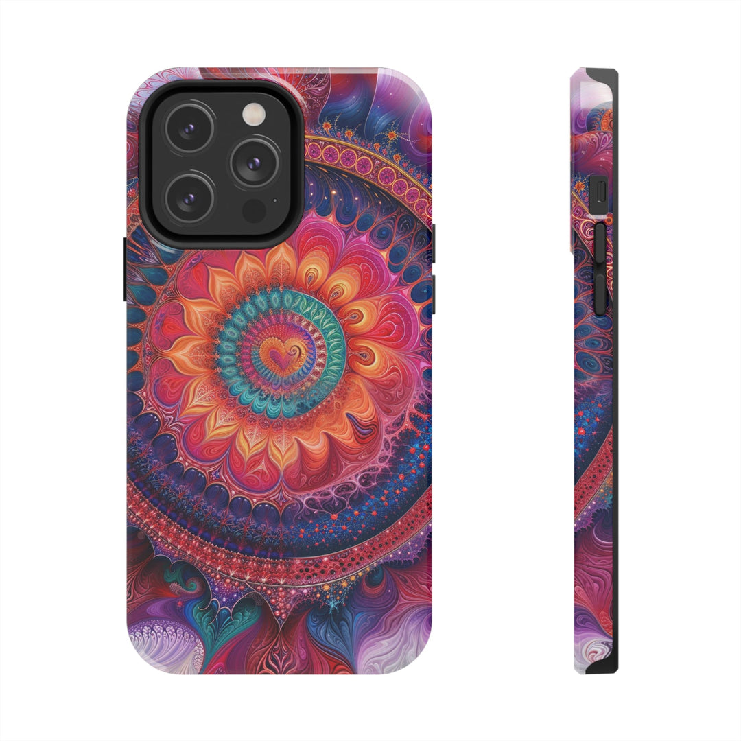 Vibrant Spiral Mandala - Tough Phone Case - Phone Case - g(0D·IO) - iPhone 14 Pro Max - -