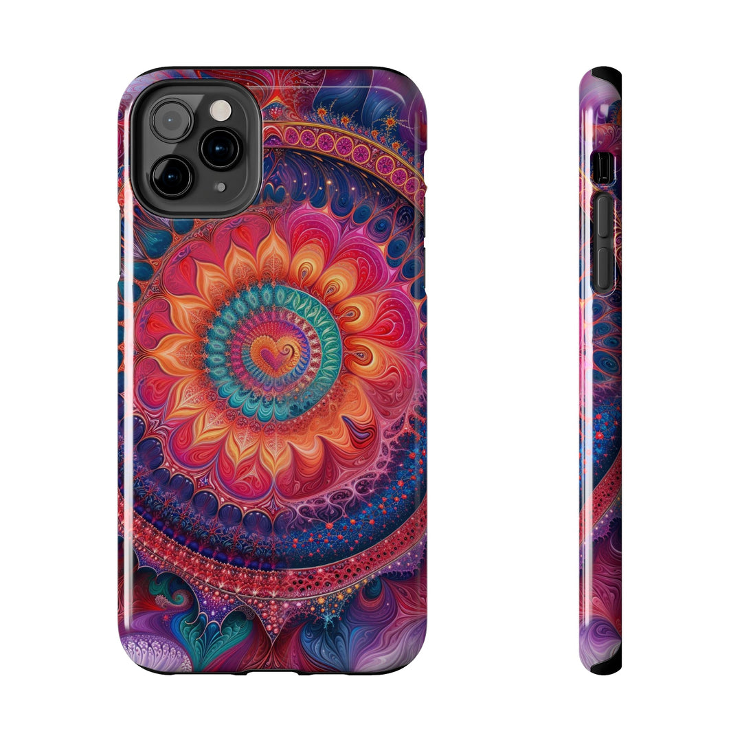 Vibrant Spiral Mandala - Tough Phone Case - Phone Case - g(0D·IO) - iPhone 11 Pro Max - -