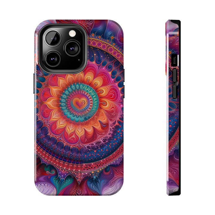 Vibrant Spiral Mandala - Tough Phone Case - Phone Case - g(0D·IO) - iPhone 13 Pro - -