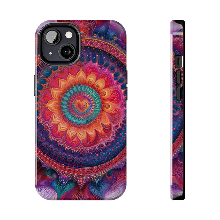 Vibrant Spiral Mandala - Tough Phone Case - Phone Case - g(0D·IO) - iPhone 13 - -