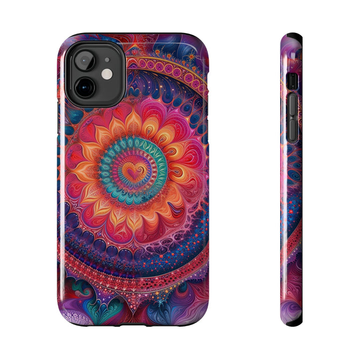 Vibrant Spiral Mandala - Tough Phone Case - Phone Case - g(0D·IO) - iPhone 11 - -