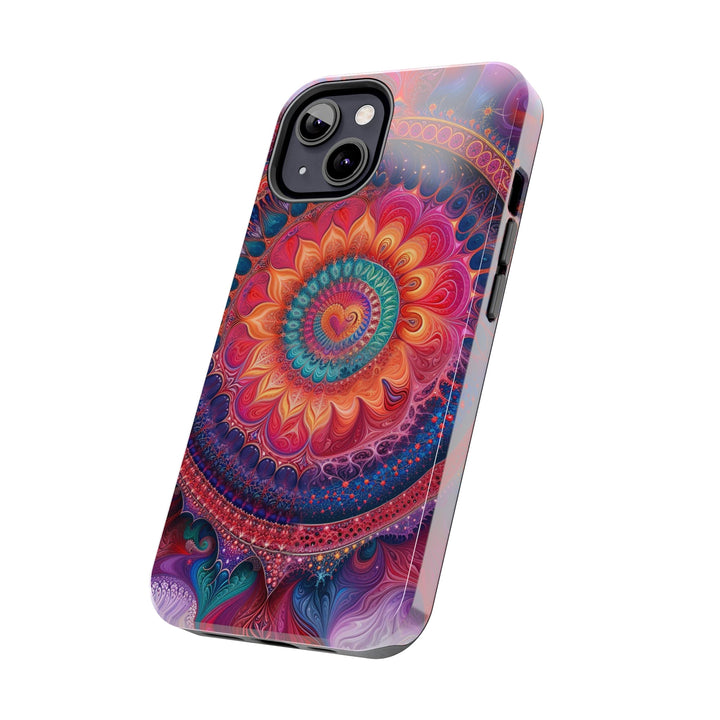 Vibrant Spiral Mandala - Tough Phone Case - Phone Case - g(0D·IO) - iPhone 13 Mini - -