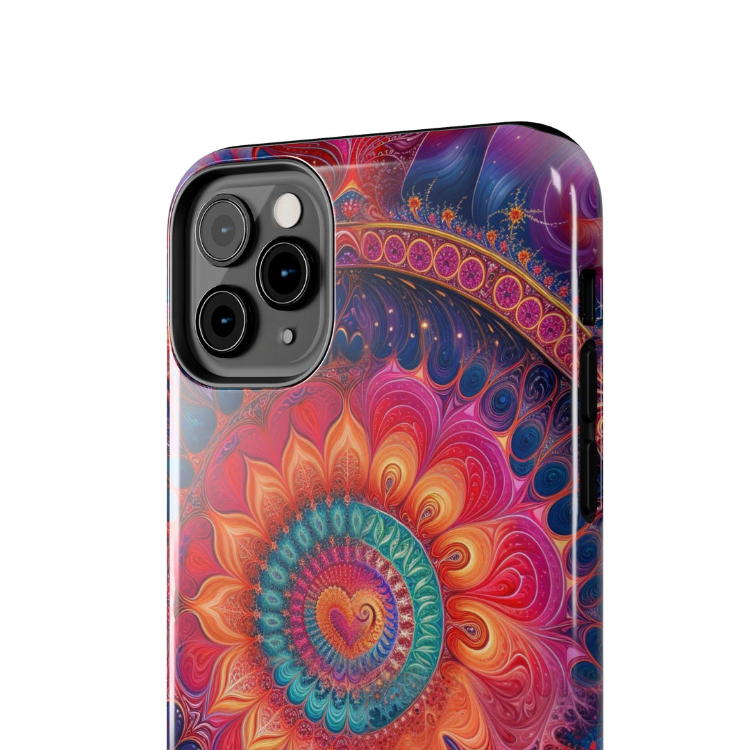 Vibrant Spiral Mandala - Tough Phone Case - Phone Case - g(0D·IO) - iPhone 13 Mini - -