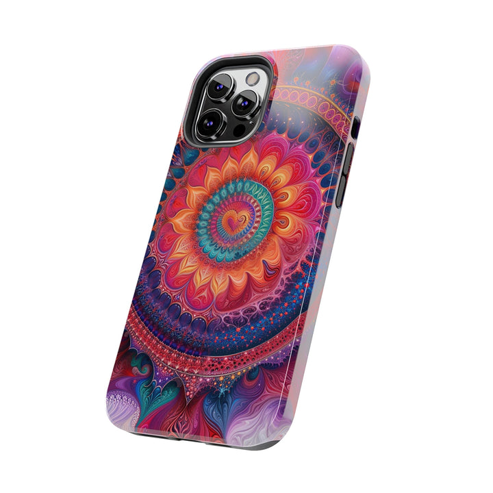 Vibrant Spiral Mandala - Tough Phone Case - Phone Case - g(0D·IO) - iPhone 13 Mini - -