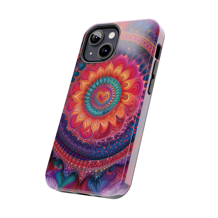 Vibrant Spiral Mandala - Tough Phone Case - Phone Case - g(0D·IO) - iPhone 13 Mini - -