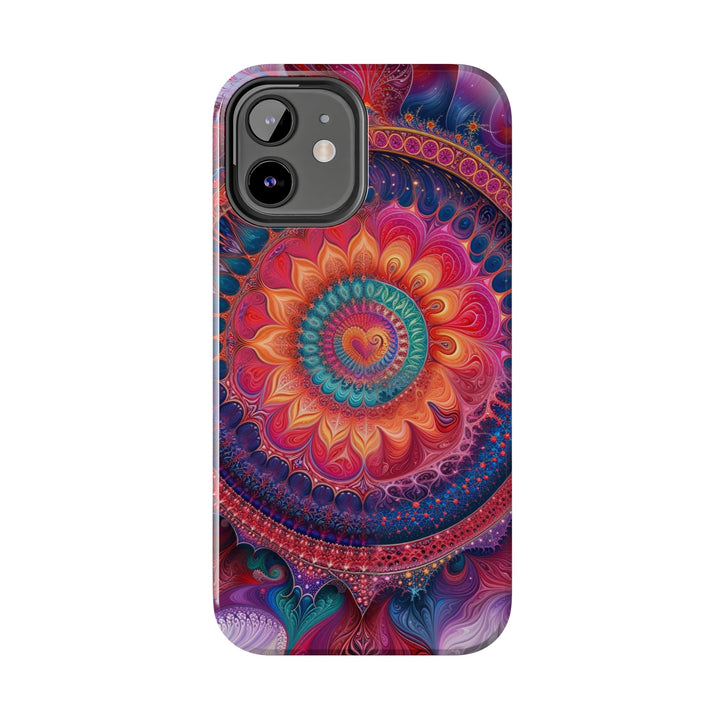 Vibrant Spiral Mandala - Tough Phone Case - Phone Case - g(0D·IO) - iPhone 13 Mini - -