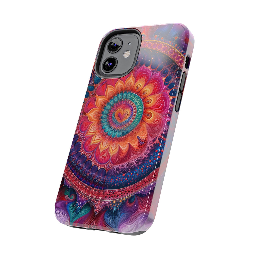 Vibrant Spiral Mandala - Tough Phone Case - Phone Case - g(0D·IO) - iPhone 13 Mini - -