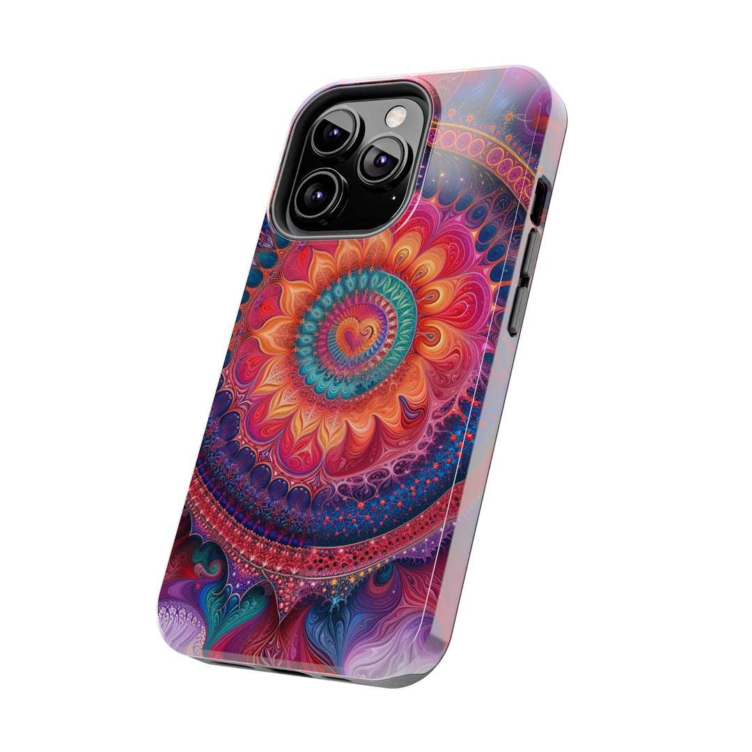 Vibrant Spiral Mandala - Tough Phone Case - Phone Case - g(0D·IO) - iPhone 13 Mini - -