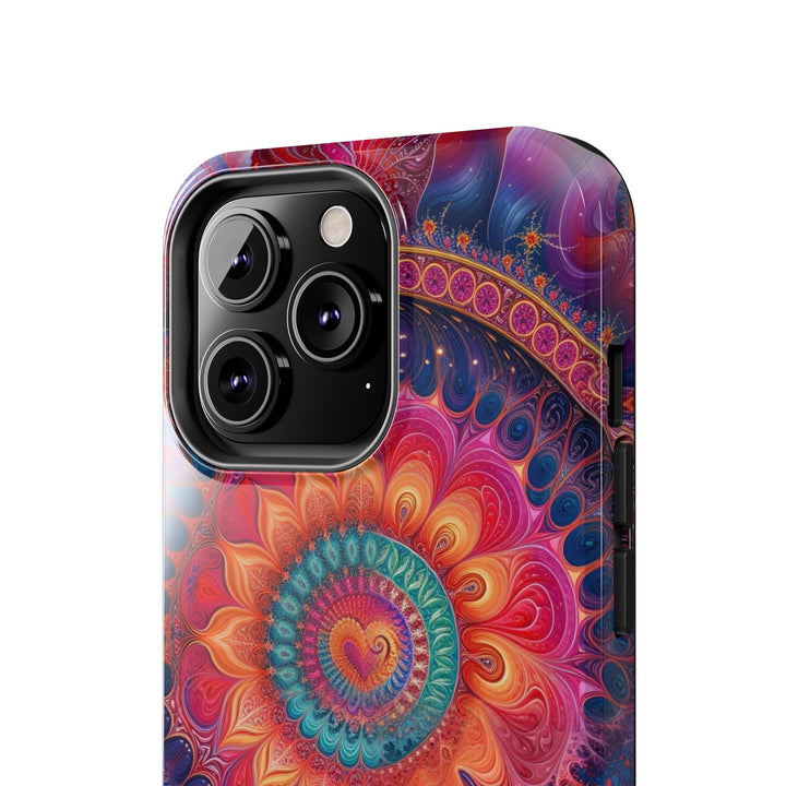 Vibrant Spiral Mandala - Tough Phone Case - Phone Case - g(0D·IO) - iPhone 13 Mini - -