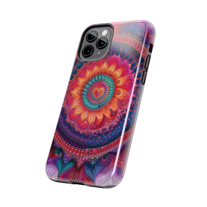 Vibrant Spiral Mandala - Tough Phone Case - Phone Case - g(0D·IO) - iPhone 13 Mini - -